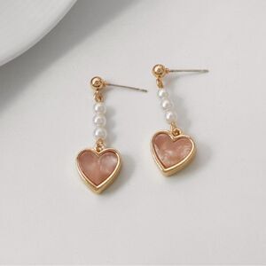 Heart drop earrings #863